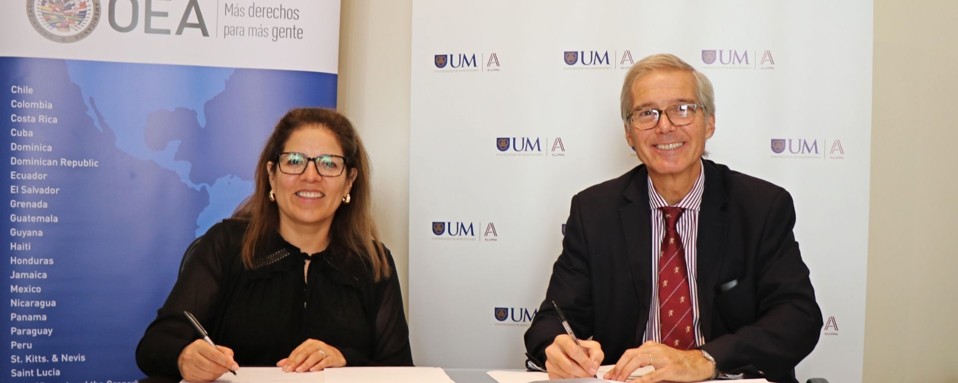 La UM y la OEA firmaron un acuerdo de cooperación , Barrientos y Gutiérrez Carrau
