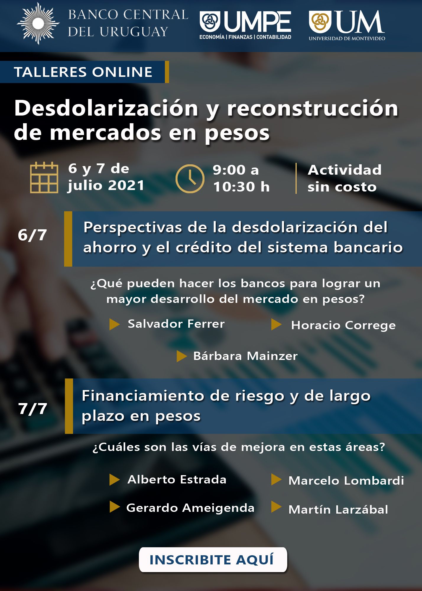 Talleres: Desdolarización y reconstrucción de mercados en pesos