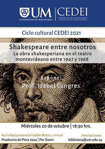 Ciclo cultural CEDEI 2021: "Shakespeare entre nosotros"