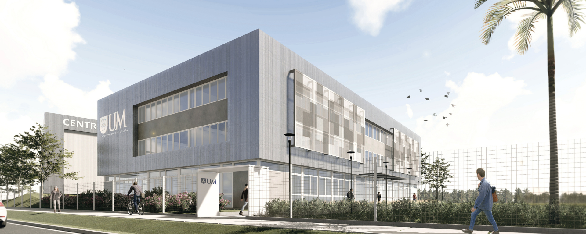 Render del edificio a construirse en 2022 para la facultad de Ingeniería de la UM en el LATU